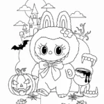 coloriage Labubu Halloween à imprimer pour enfant de 10 ans