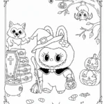 coloriage Labubu Halloween pour primaire