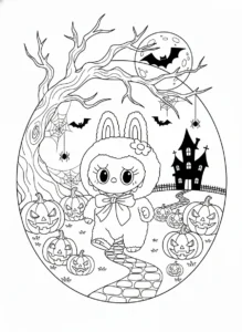 coloriage Labubu Halloween d