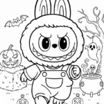 imprimer coloriage Labubu Halloween