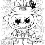 coloriage Labubu Halloween pour enfant de 3 ans