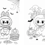 a imprimer coloriage Labubu Halloween gratuit