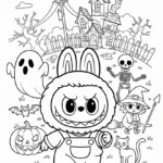 coloriage Labubu Halloween a imprimer