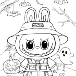 coloriage Labubu Halloween à imprimer pour enfants