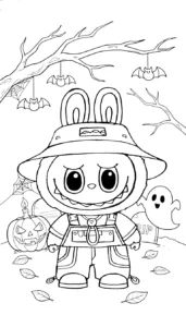 coloriage Labubu Halloween à imprimer pour enfants