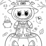 coloriage Labubu Halloween pour enfant