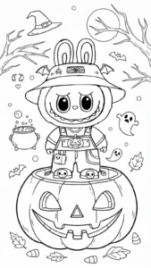 coloriage Labubu Halloween pour enfant