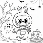 coloriage Labubu Halloween gratuit