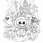 coloriage Labubu Halloween a dessiner et imprimer