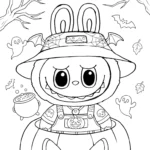 coloriage Labubu Halloween pour enfant de 8 ans