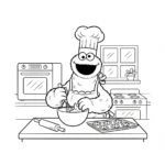 coloriage Macaron le Glouton pour enfant a imprimer gratuit