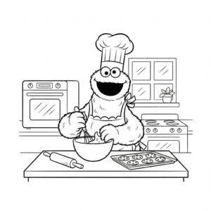 coloriage Macaron le Glouton pour enfant a imprimer gratuit