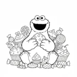coloriage Macaron le Glouton pour enfant de 5 ans