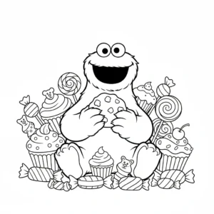 coloriage Macaron le Glouton pour enfant de 5 ans