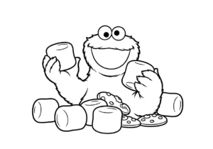 coloriage Macaron le Glouton à imprimer pour enfant de 9 ans