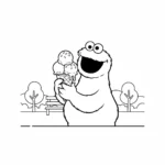 coloriage Macaron le Glouton pour enfant de 4 ans