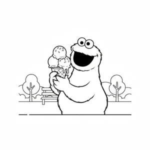 coloriage Macaron le Glouton pour enfant de 4 ans