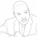 coloriage Martin Luther King à imprimer pour enfant de 9 ans