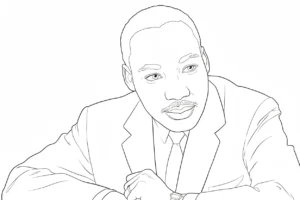 coloriage Martin Luther King à imprimer pour enfant de 9 ans