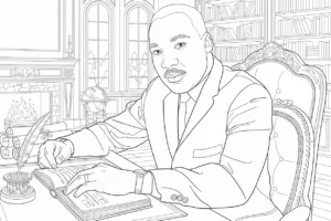 coloriage Martin Luther King pour enfant de 8 ans