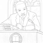 coloriage Martin Luther King à imprimer pour enfant de 8 ans