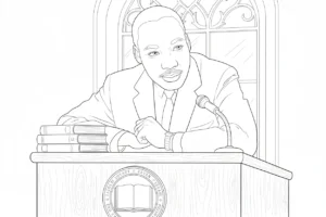 coloriage Martin Luther King à imprimer pour enfant de 8 ans