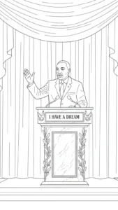 coloriage Martin Luther King et decoupage a imprimer gratuit