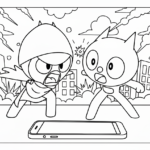 coloriage Miniforce à imprimer pour enfant de 10 ans