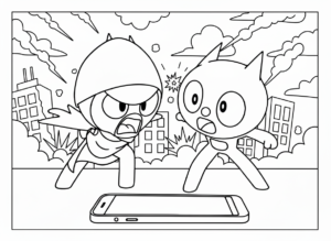 coloriage Miniforce à imprimer pour enfant de 10 ans