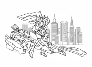 coloriage Miniforce à imprimer kawaii