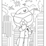 coloriage Miniforce à imprimer pour enfant de 9 ans