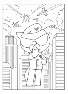 coloriage Miniforce à imprimer pour enfant de 9 ans