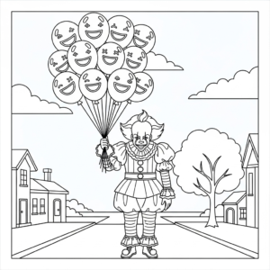 coloriage Pennywise updated pour enfant de 2 ans