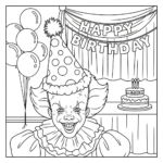 coloriage Pennywise updated pour enfant de 4 ans