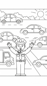 coloriage Police updated pour bebe a imprimer