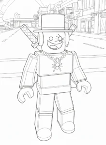 coloriage Sammy Roblox et decoupage