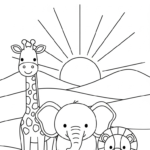 coloriage Savane updated educatif pour enfant