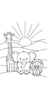 coloriage Savane updated educatif pour enfant