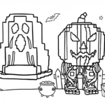 coloriage Spooky et Pumpky à imprimer kawaii