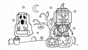coloriage Spooky et Pumpky a imprimer
