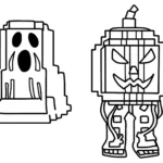 coloriage Spooky et Pumpky pour enfants a imprimer gratuit