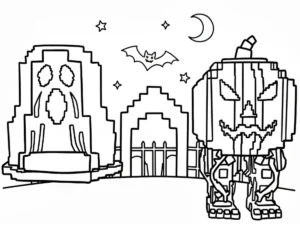 coloriage Spooky et Pumpky a colorier en ligne gratuitement