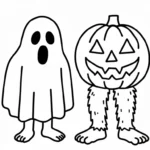 coloriage Spooky et Pumpky a imprimer gratuitement