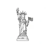coloriage Statue de la Liberté pour enfant à imprimer