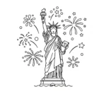 coloriage Statue de la Liberté a imprimer pour enfant de 4 ans