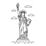 coloriage Statue de la Liberté a imprimer