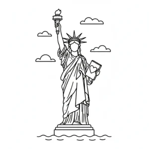 coloriage Statue de la Liberté a imprimer