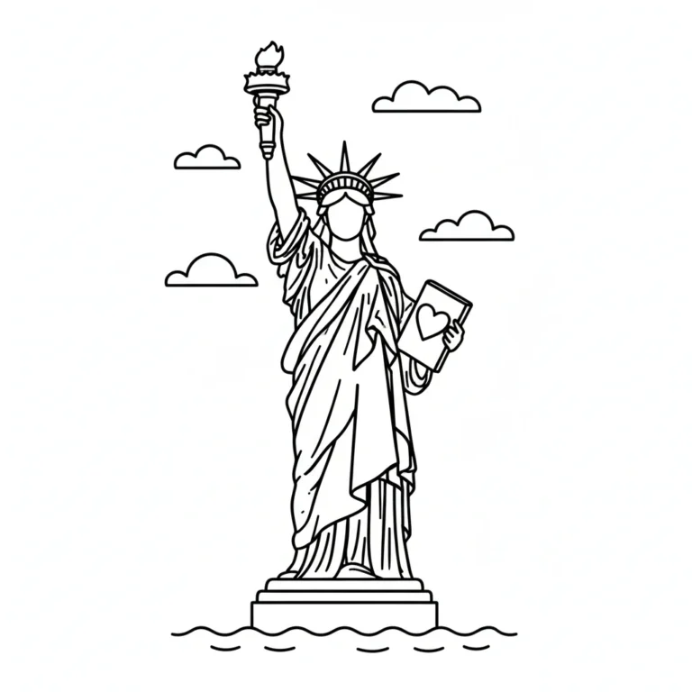 Tranh tô màu Statue de la Liberté