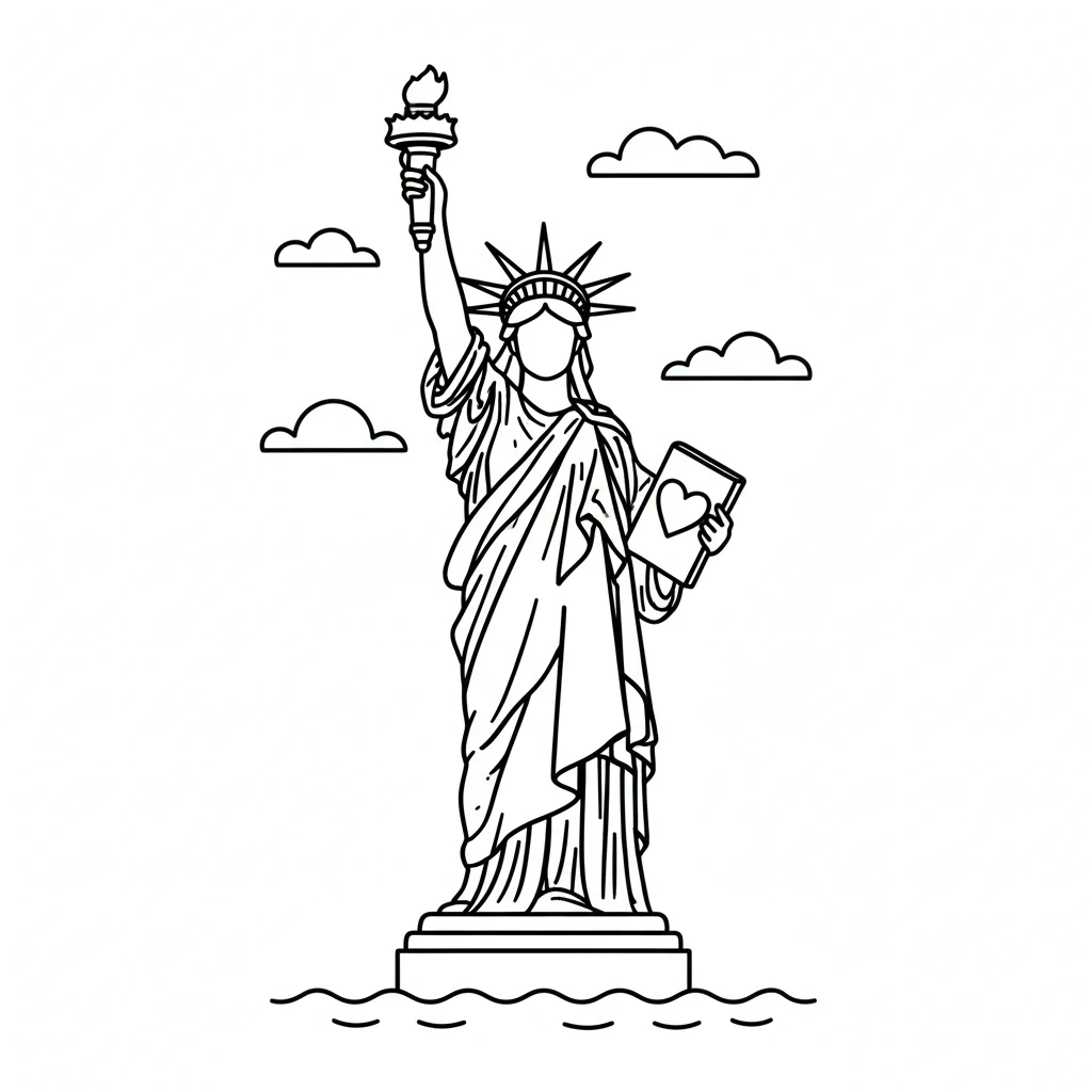 Tranh tô màu Statue de la Liberté