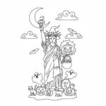 coloriage Statue de la Liberté pour bebe a imprimer